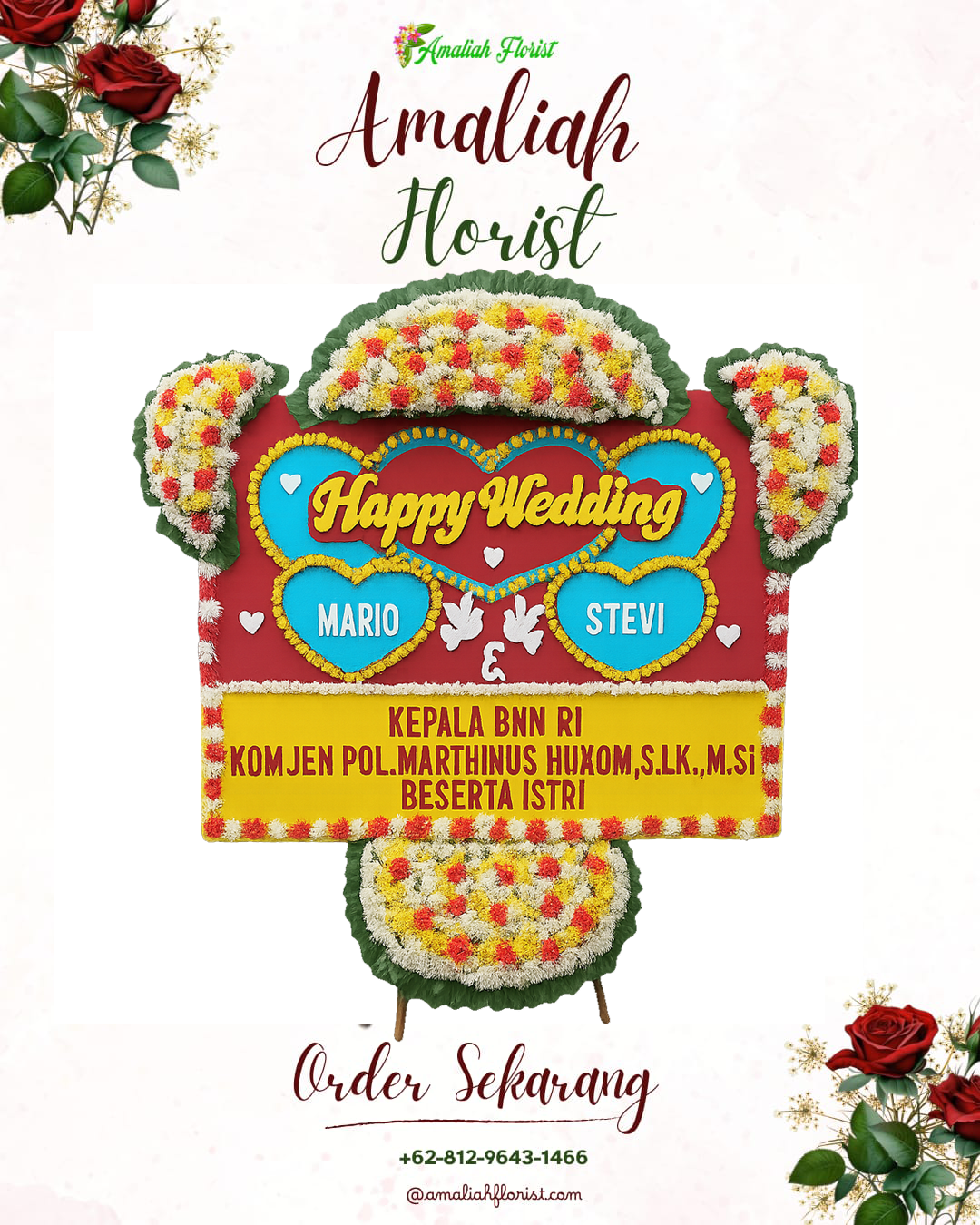 Papan Bunga Pernikahan Kaligondang
